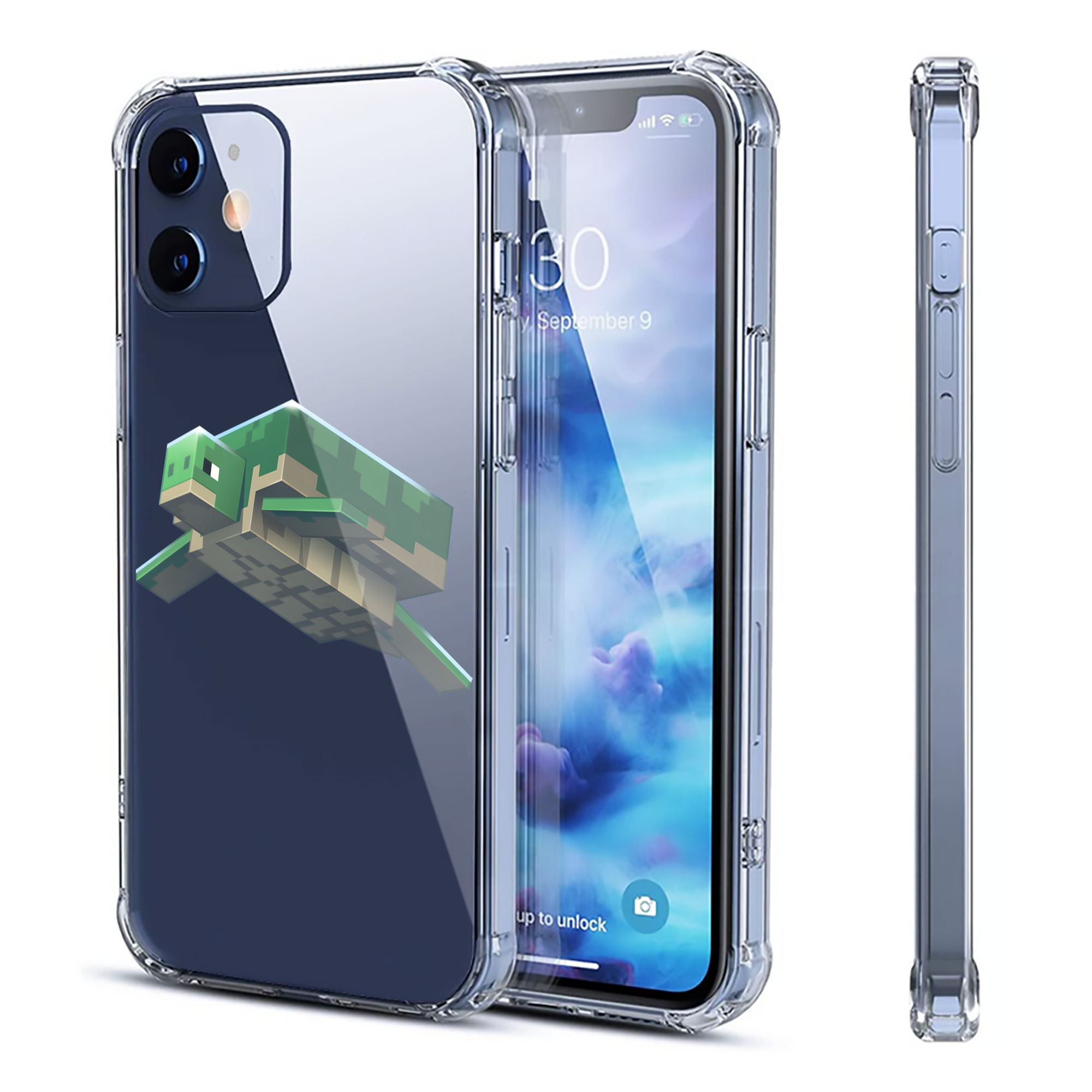 （画像用） マインクラフト ブロックの世界 Minecraft MC Block world 【iPhone 12シリーズ対応】透明スマホケース（クリアソフトケース）